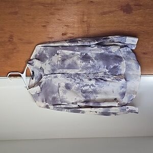 Nasty gal tie dyed purple long sleeve blouse size 4